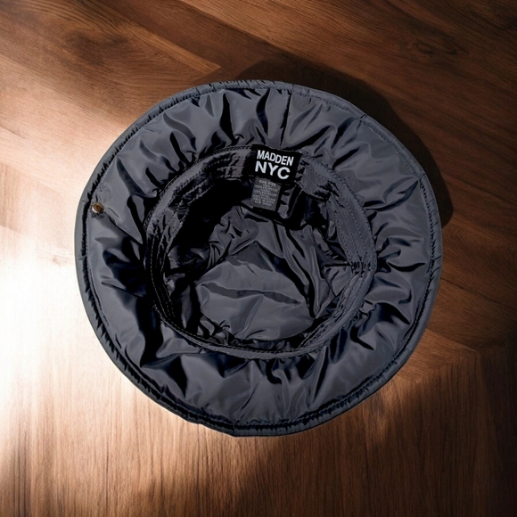 MADDEN NYC Puffer Bucket Hat with Rhinestone Zipper Purse - Picture 9 of 10